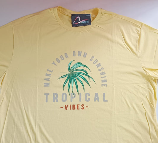 CAMISETA TROPICAL VIBES AMARELA