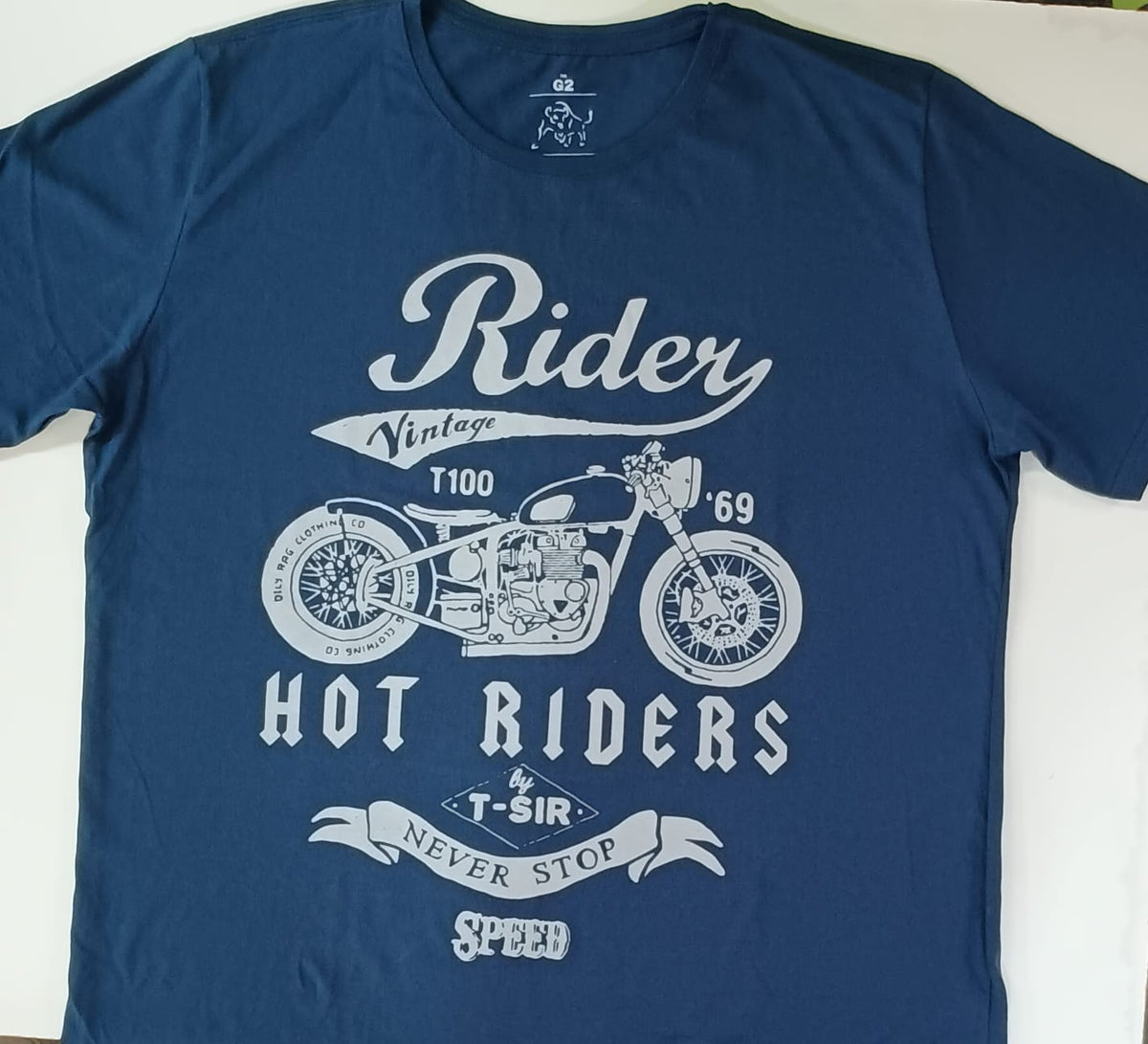 Camiseta Azul Marinho Hot Riders Plus Size