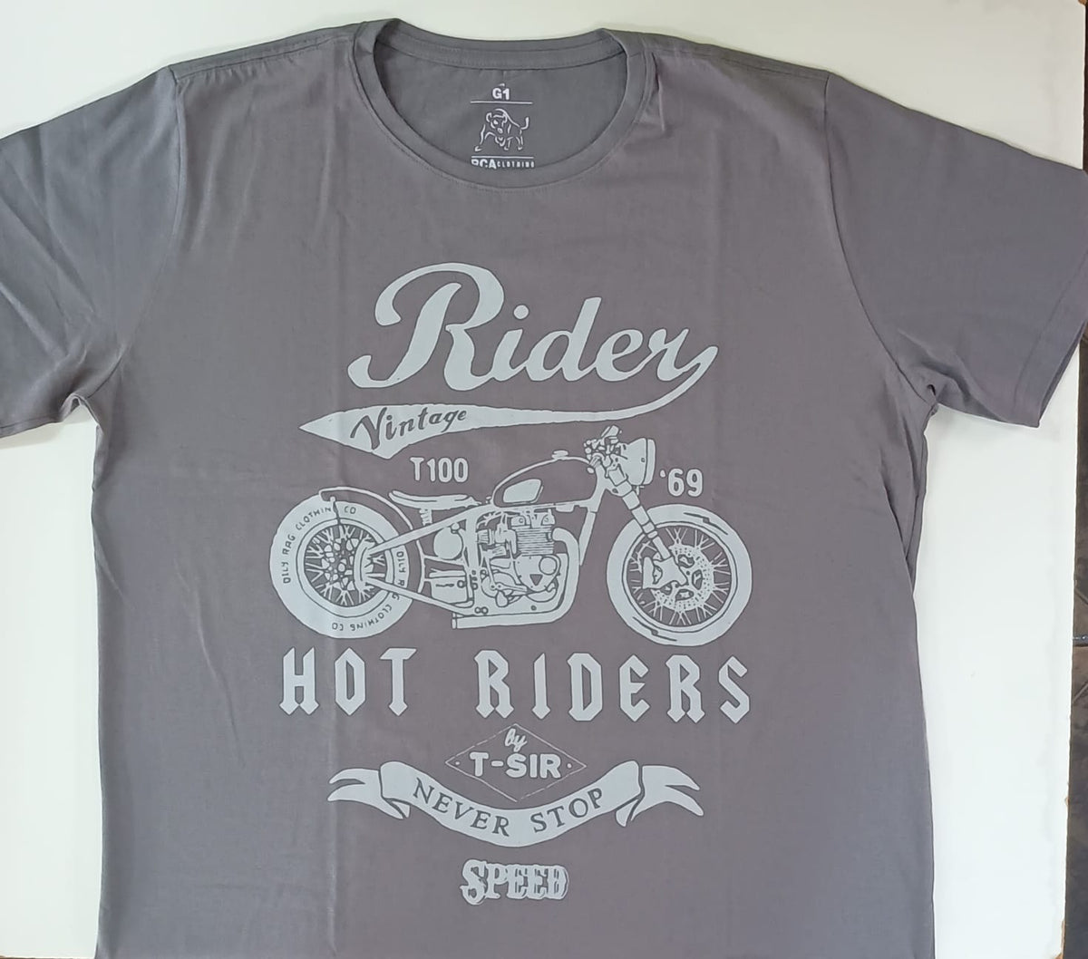 Camiseta Cinza Hot Riders Plus Size