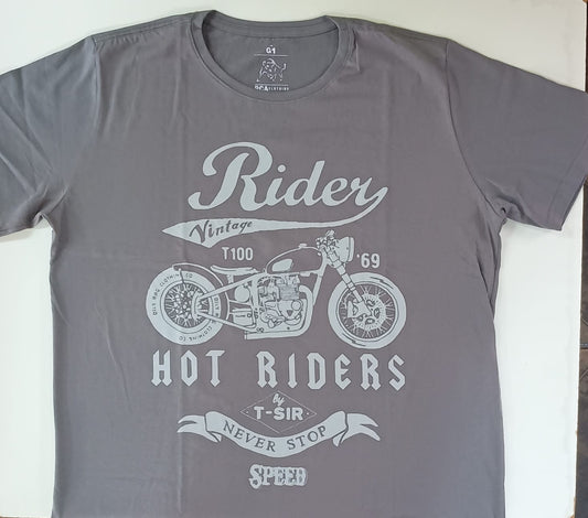 Camiseta Cinza Hot Riders Plus Size