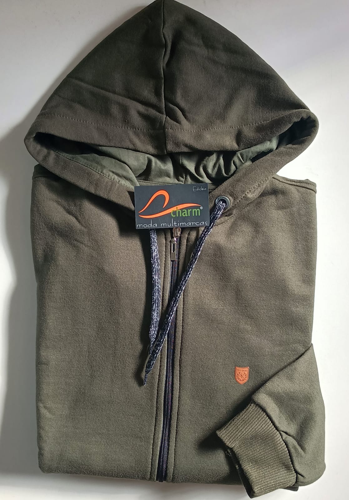 JAQUETA MOLETOM VERDE MILITAR Plus Size