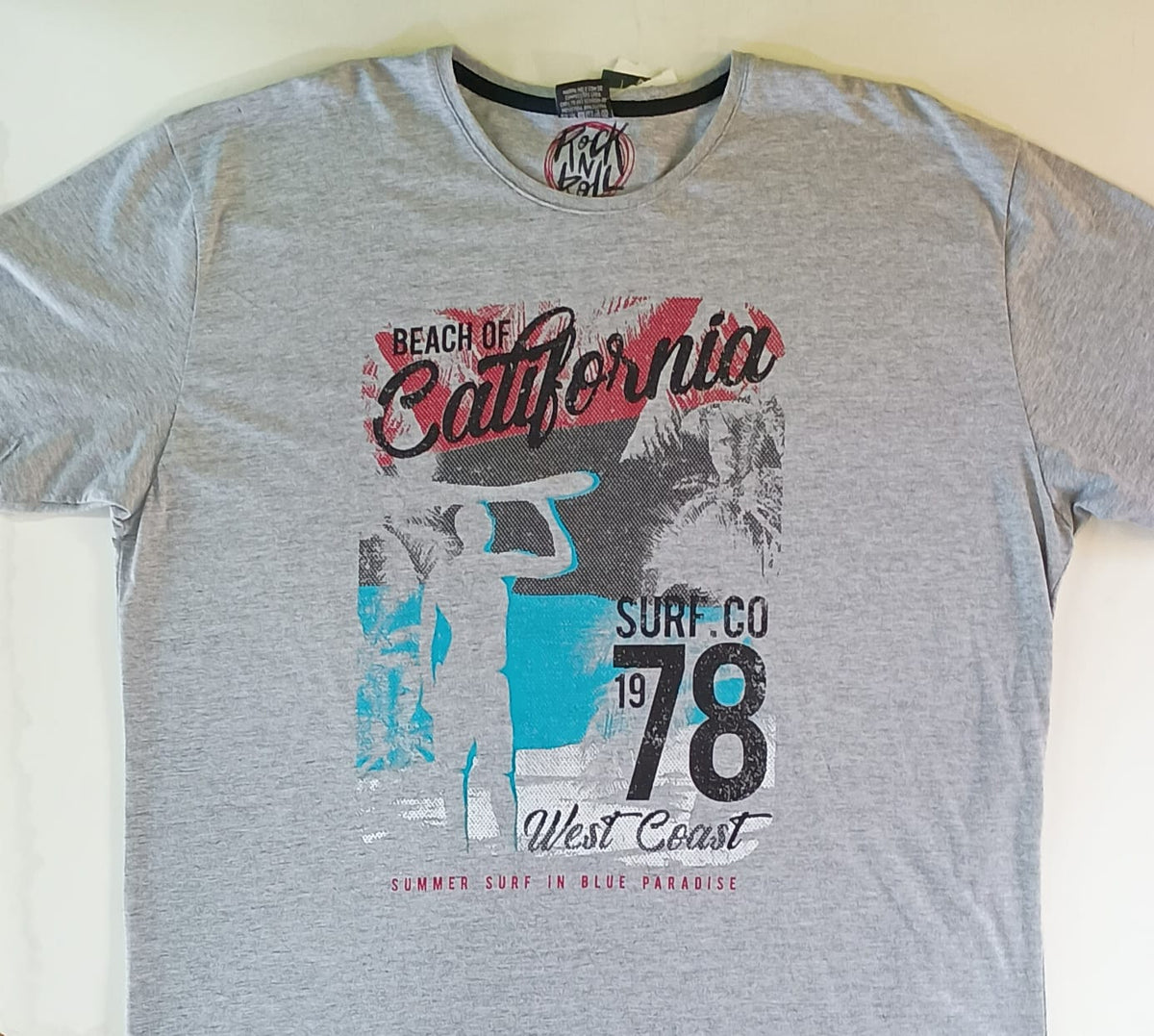 Camiseta Cinza Mescla California Plus Size