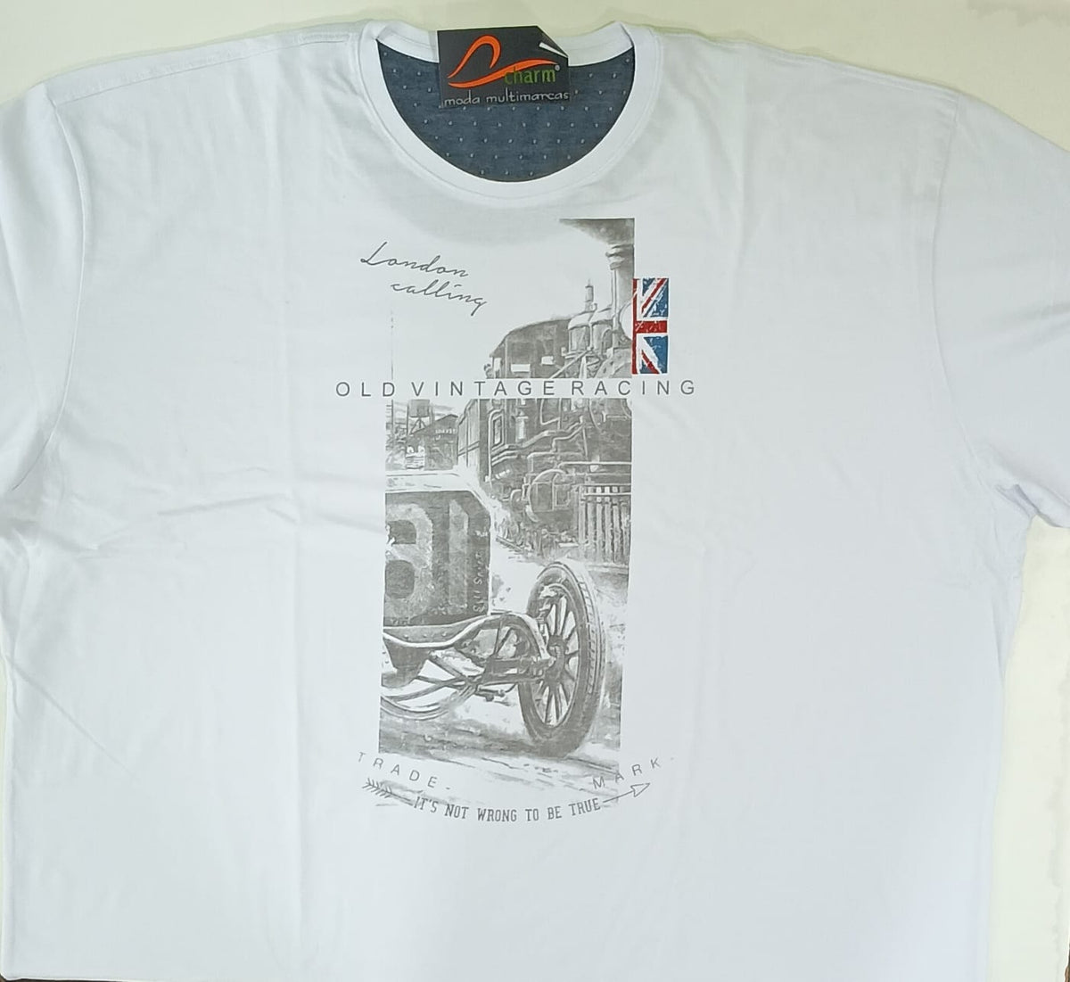 Camiseta Branca Old Vintage Plus Size