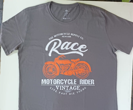 Camiseta Cinza Escura Race Plus Size