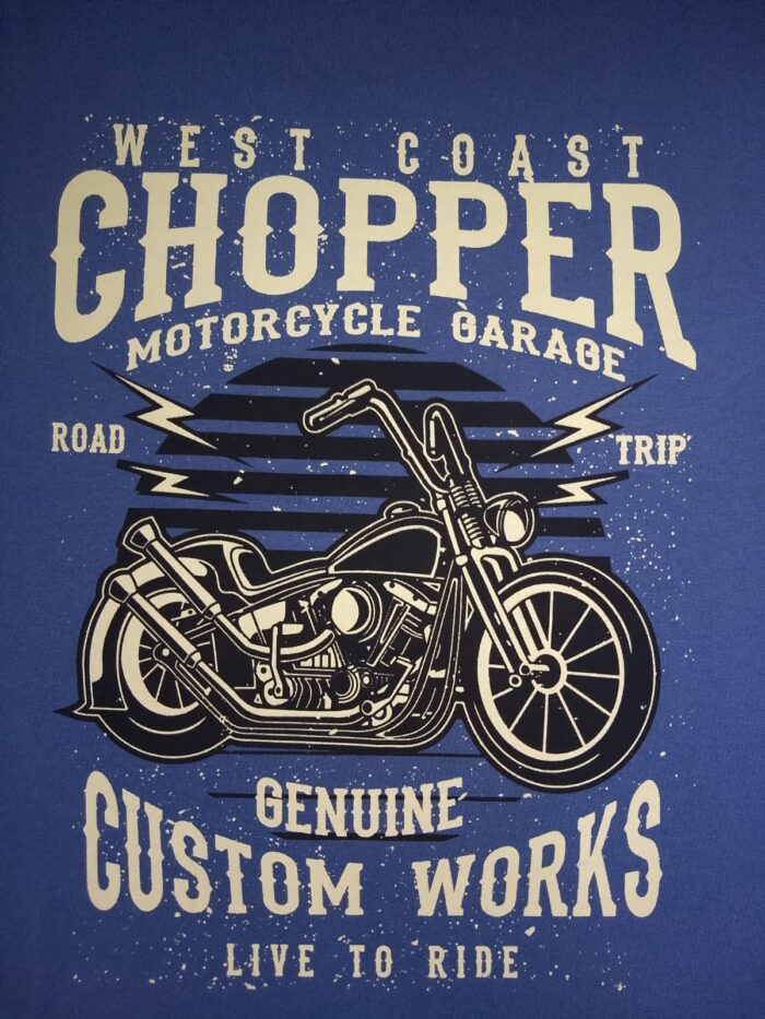 CAMISETA ESTAMPADA AZUL MARIN. CHOPPER G4 - Imagem 2